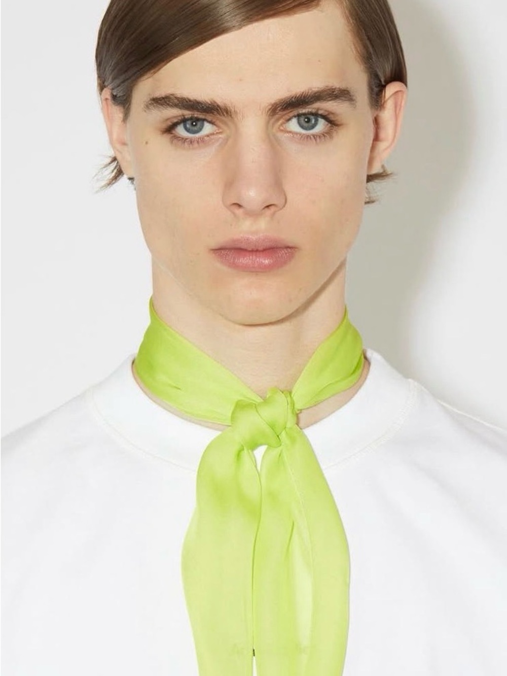 Acne Studios Neon Lime Silk Scarf - Picture 7 of 9